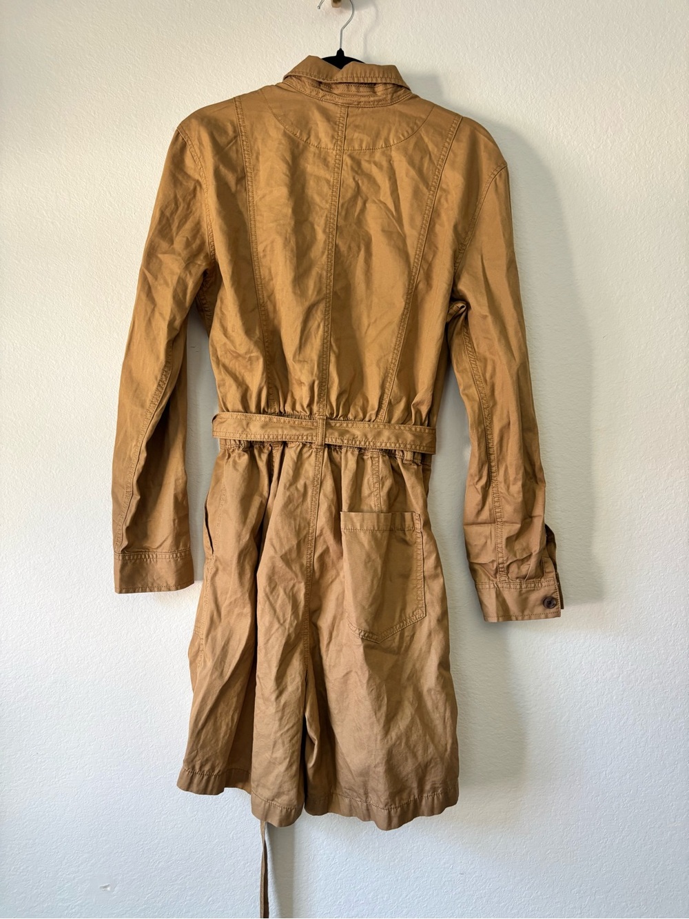 GAP Tan Utility Shirt Dress with Waist Tie - Picture 4 of 4